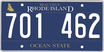 RI license plate 701462