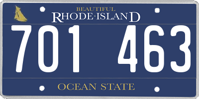 RI license plate 701463