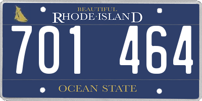 RI license plate 701464