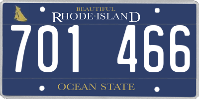 RI license plate 701466
