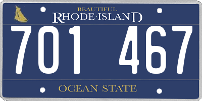RI license plate 701467
