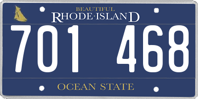 RI license plate 701468