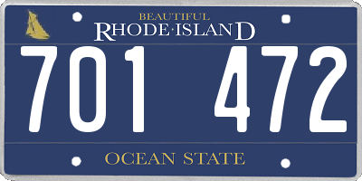 RI license plate 701472