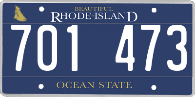 RI license plate 701473