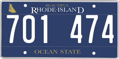 RI license plate 701474