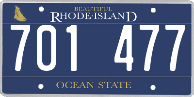 RI license plate 701477