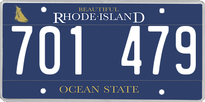 RI license plate 701479