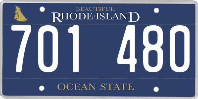 RI license plate 701480
