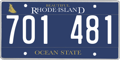 RI license plate 701481