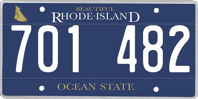 RI license plate 701482