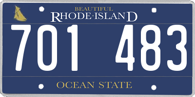 RI license plate 701483