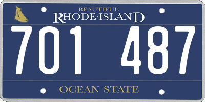 RI license plate 701487