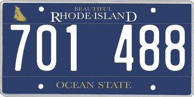 RI license plate 701488
