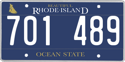 RI license plate 701489
