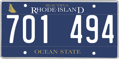 RI license plate 701494