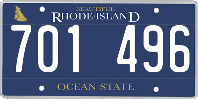 RI license plate 701496