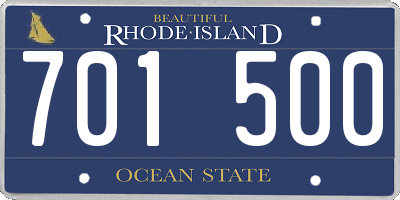 RI license plate 701500