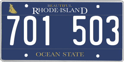 RI license plate 701503