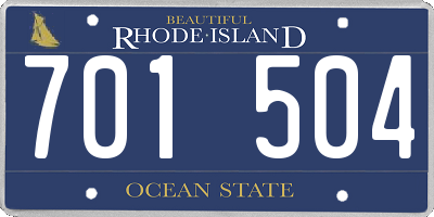 RI license plate 701504