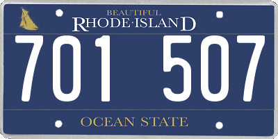 RI license plate 701507