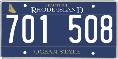 RI license plate 701508