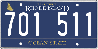 RI license plate 701511