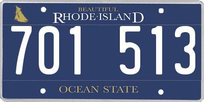RI license plate 701513