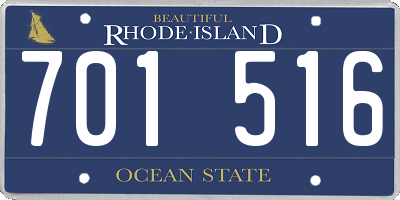RI license plate 701516