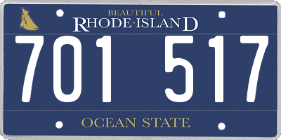 RI license plate 701517