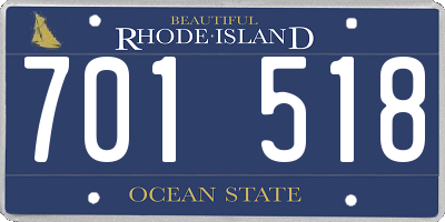 RI license plate 701518