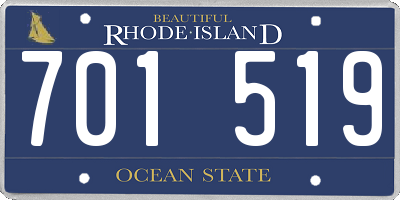 RI license plate 701519