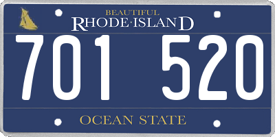 RI license plate 701520