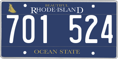 RI license plate 701524