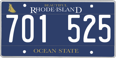 RI license plate 701525