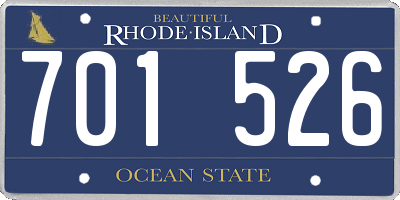 RI license plate 701526