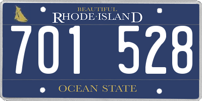 RI license plate 701528