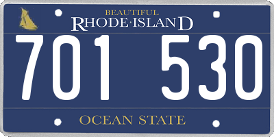 RI license plate 701530
