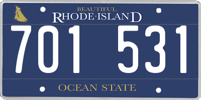 RI license plate 701531