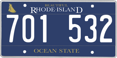 RI license plate 701532
