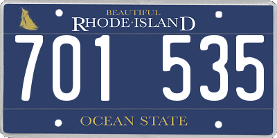 RI license plate 701535