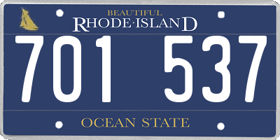 RI license plate 701537