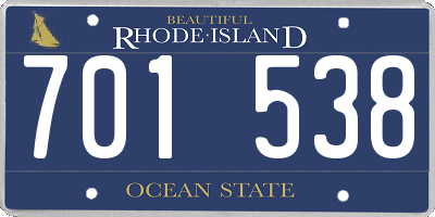 RI license plate 701538