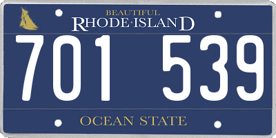 RI license plate 701539