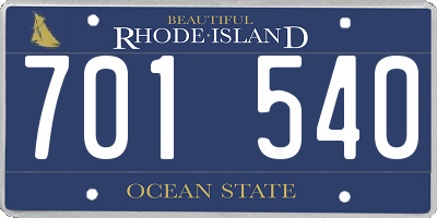 RI license plate 701540