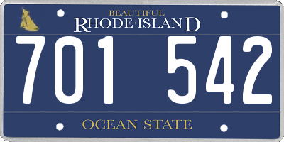 RI license plate 701542