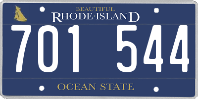 RI license plate 701544