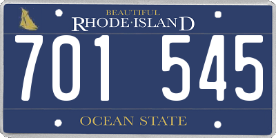 RI license plate 701545