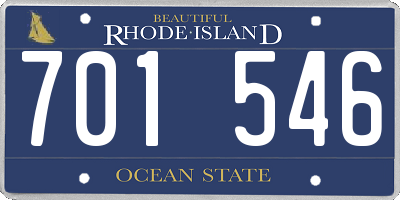 RI license plate 701546