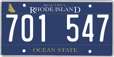 RI license plate 701547