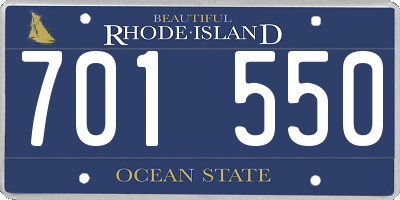 RI license plate 701550
